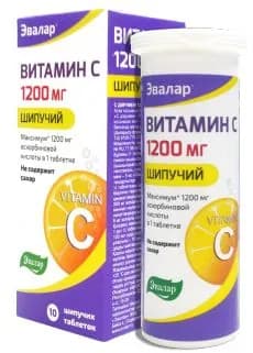 Эвалар Витамин С 1200 мг шипучие таблетки №10, лимон и апельсин