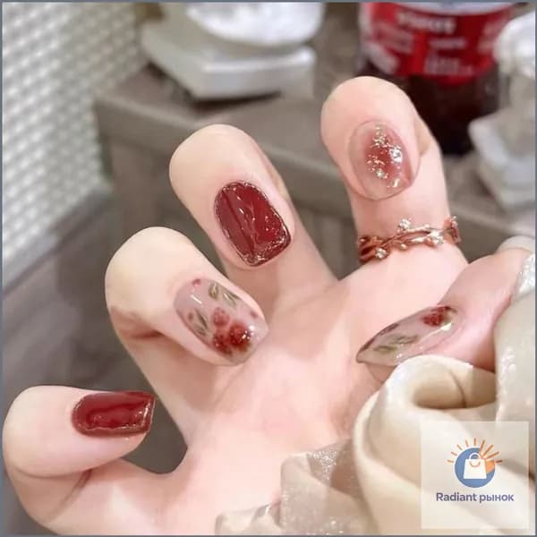 Накладные ногти с дизайном ( 24 типсы + клей )