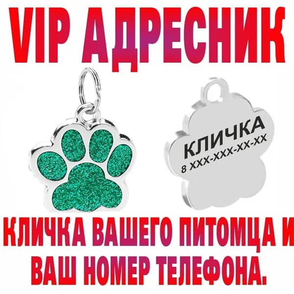 Адресник для собак и кошек . Лапка