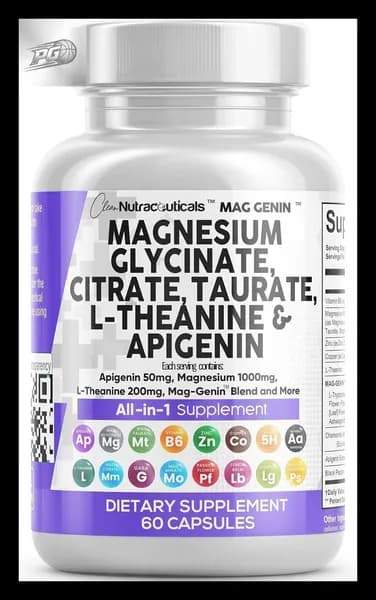 Комплекс Clean Nutra Magnesium Glycine Complex содержит L-теанин, цитрат апигенина, таурин (5-HTP), ГАМК, экстракт маракуйи, мелиссу, L-глицин и фосфатидилсерин.