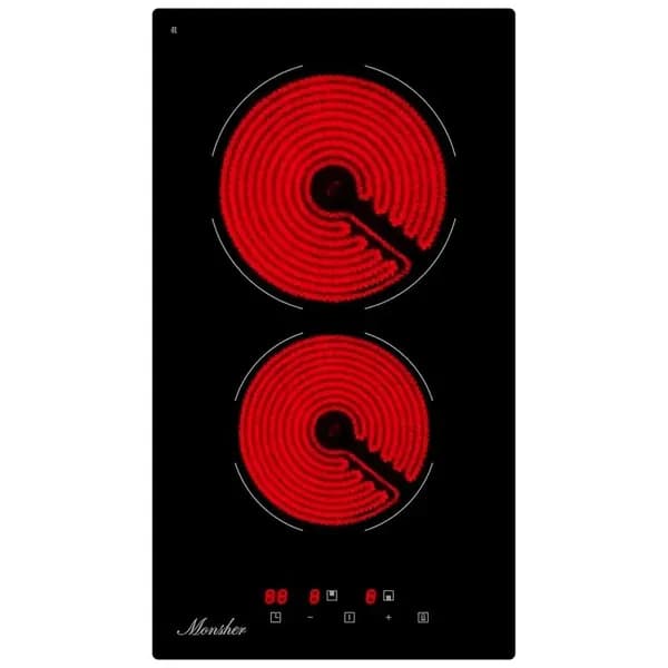Варочная панель Monsher, High-Tech, Hi-Light, 30 см, 2 конфорки, 9 уровней мощности, цвет черный (MHE 34)