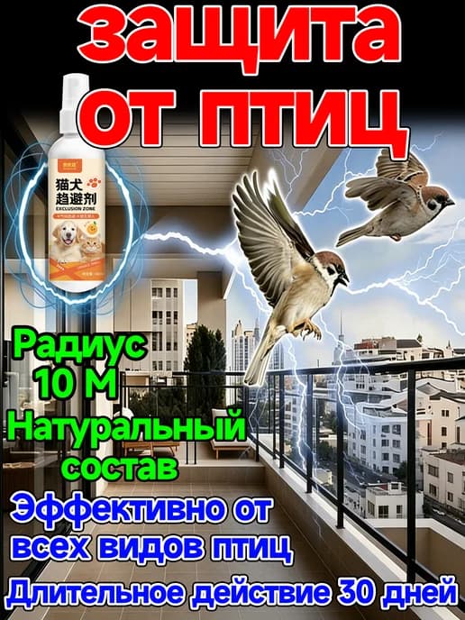 Эффективное отпугивание птиц, голуби