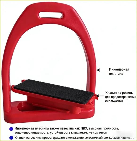 Большие стремена из инженерного пластика с высокопрочной противоскользящей накладкой из POM-резины *1