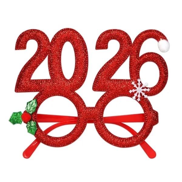Рождественские очки без линз, карнавальные аксессуары 2026 для женщин и мужчин