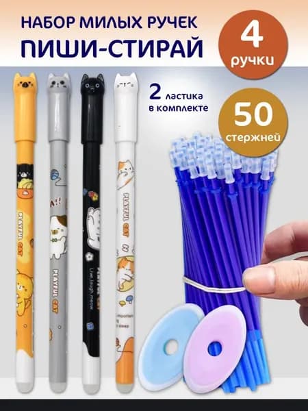 Набор ручек "Пиши-стирай" со стержнями