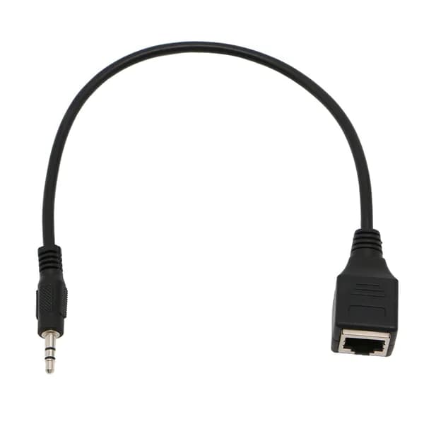 Аудиокабель TRS с разъемом 3,5 мм к разъему RJ45 Ethernet-кабель-адаптер Черный