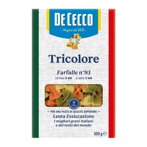 Макароны De Cecco фарфалле триколоре №93 500г