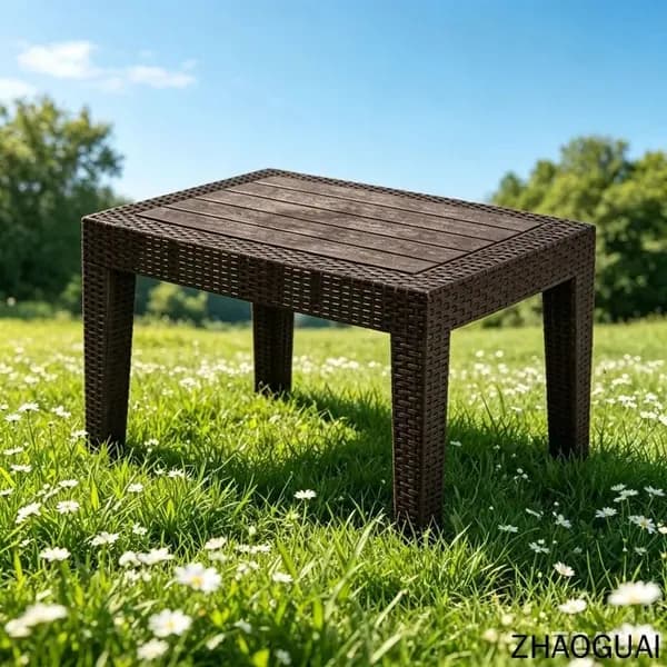 Садовый стол,Пластик, Искусственный ротанг (пластик) 50х70х38 см