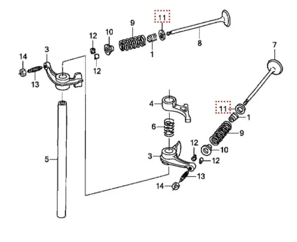 Седло пружины клапана двигателя лодочного мотора Honda BF8-BF20; Артикул Honda: 14775ZW9000 (Оригинал)