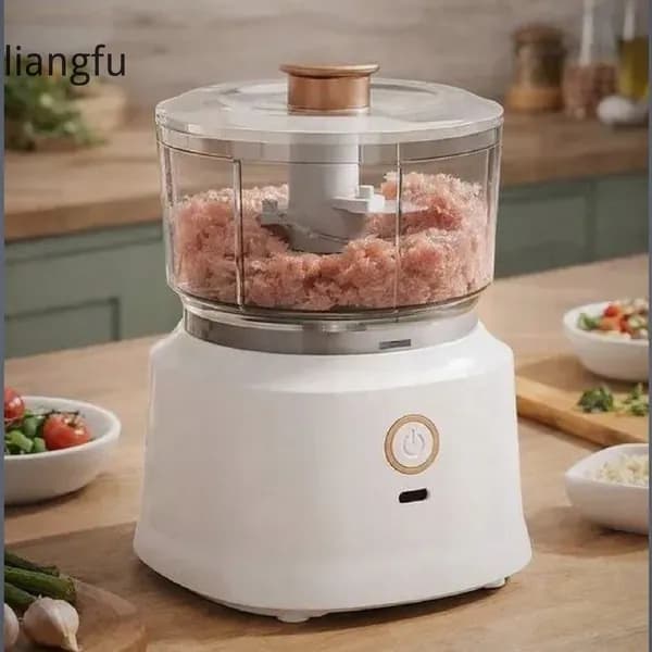 Мясорубка электрическая многофункциональная 350 мл, компактный кухонный комбайн для мяса, овощей и орехов, прочный контейнер, управление одной кнопкой, для дома