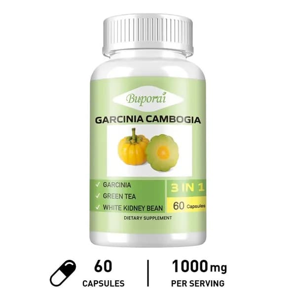 Биологически активная добавка Buporai Garcinia Cambogia способствует здоровому снижению веса, подавлению аппетита, контролю потребления углеводов и повышению уровня энергии.