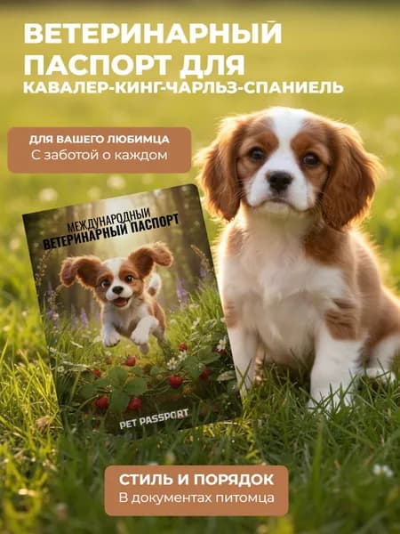 Паспорт ветеринарный междунар. Кавалер-кинг-чарльз-спаниель.