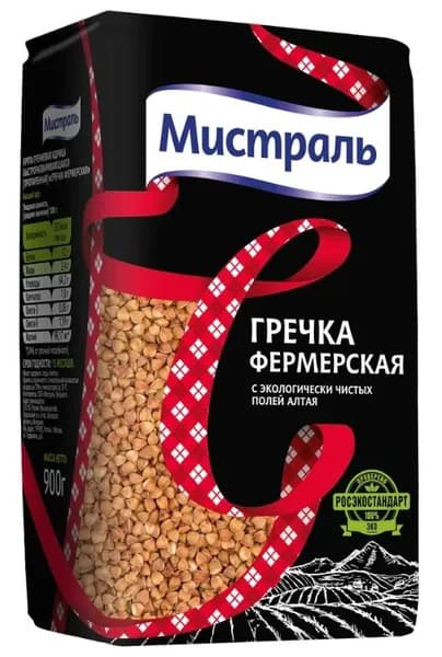 Мистраль Гречка ядрица Фермерская, 900 гр