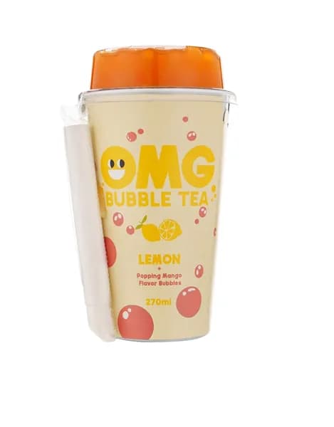 Напиток с экстрактом чая со вкусом лимона и пузырьками со вкусом манго, OMG Bubble Tea, 270 мл, Литва