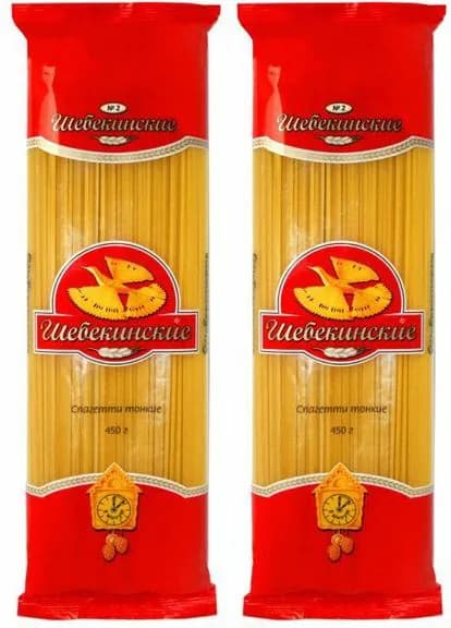 Макаронные изделия Шебекинские Спагетти тонкие, комплект: 2 упаковки по 450 г