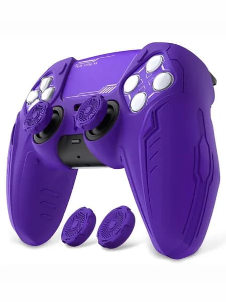 PlayVital силиконовый чехол для геймпада PS5 DualSense CyberMech, совместим с зарядной станцией, фиолетовый