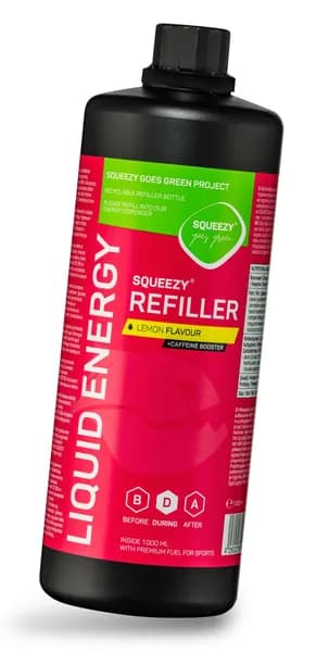 Гель питьевой с электролитами и кофеином SQUEEZY LIQUID ENERGY, 1000 мл, лимон-кофеин