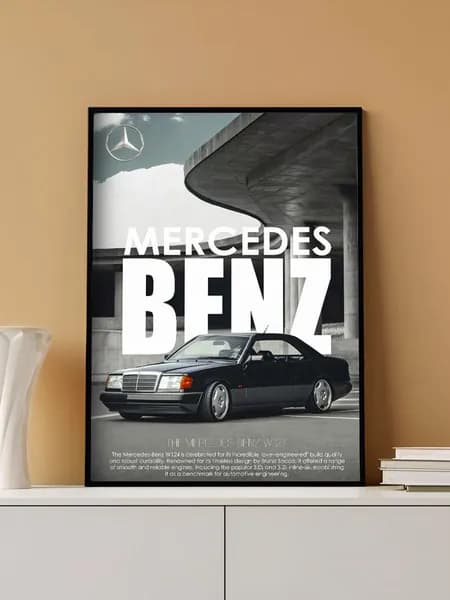 Постер на стену Mercedes-Benz W 124 без рамы (29,7х42см)
