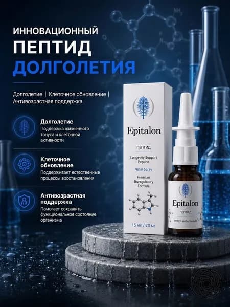 Готовый раствор Epitalon 20мг, назальный спрей 15мл для сна и омоложения