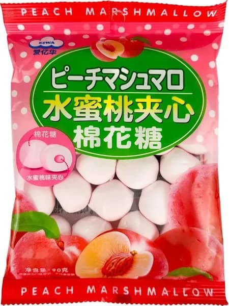 Зефир маршмеллоу EIWA c персиковой начинкой, 2х90 г