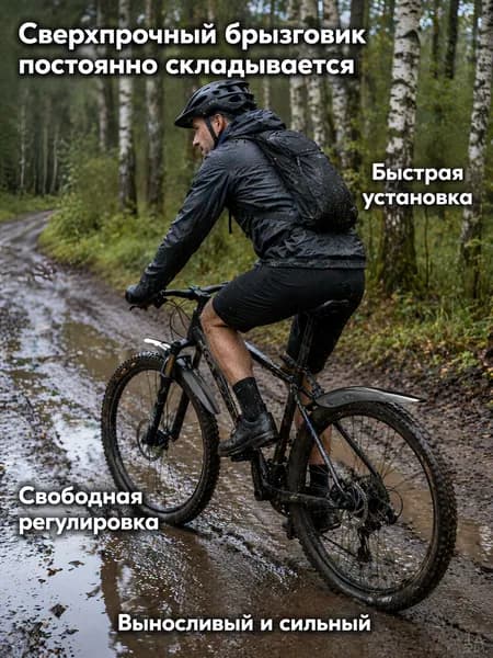Крылья для велосипеда черные, быстрая установка и регулировка