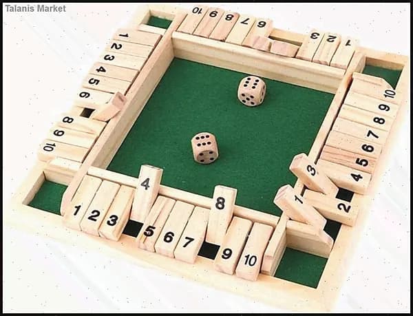 Настольная игра "Закрой коробку" (Shut The Box) для развития математики у детей 4-7 лет