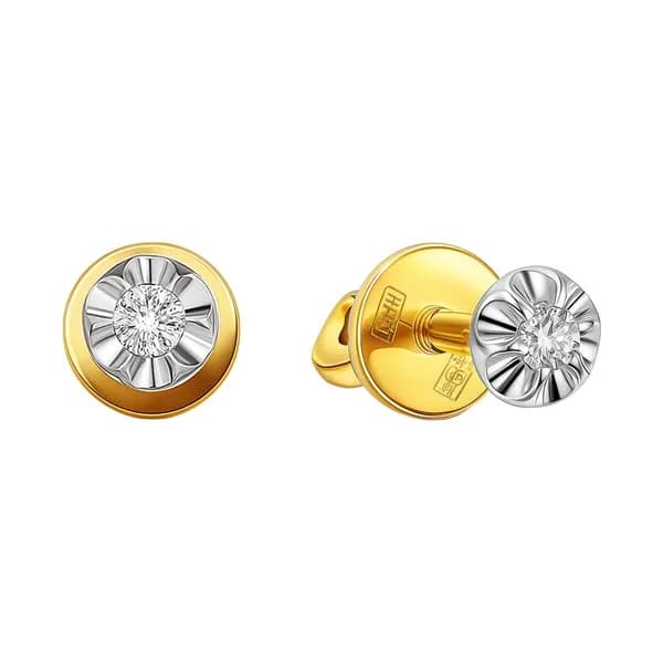 Серьги женские с бриллиантами из красного золота 375 пробы 585GOLD