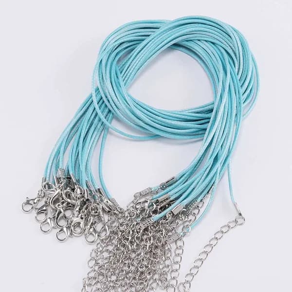 С застежкой-карабином для бижутерии вощенный черный из экокожиШнурок на шею длина 45+5см, диаметр 1.5 мм, 5 шт.