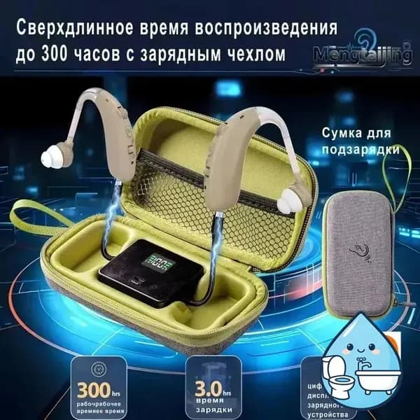Слуховые аппараты для пожилых людей и взрослых с зарядными устройствами