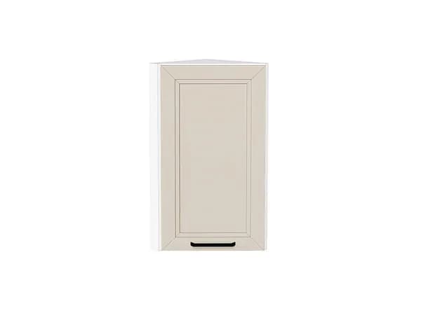 Шкаф верхний торцевой Нео, цвет фасада Cream Silk, цвет каркаса Белый, 716*300*306 мм (В*Ш*Г)