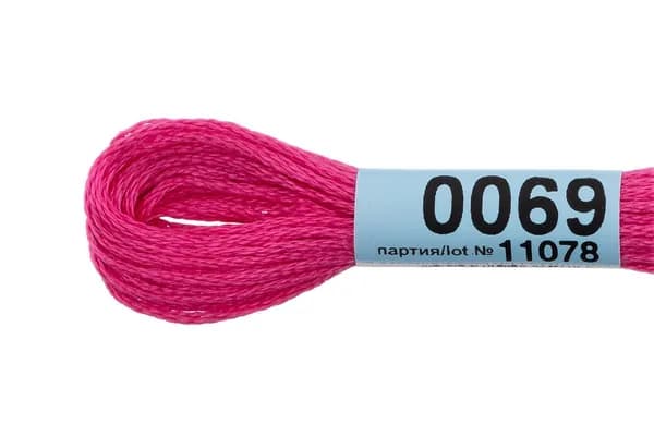 Мулине GAMMA нитки для вышивания 4 шт. по 8 м., 0069 фуксия