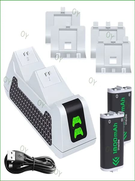 Качественная докстанция Dobe для контроллеров Xbox Series S/X и One с двумя аккумуляторами на 1800 mAh