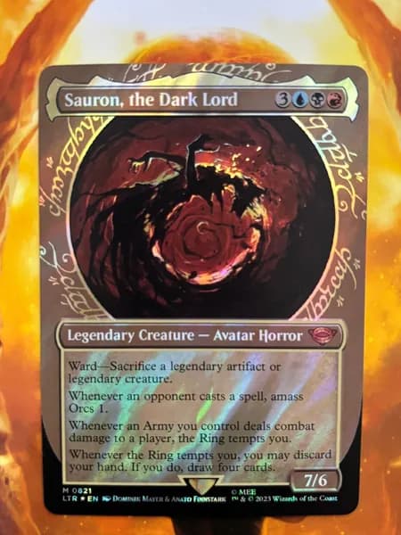 Портативные карты MTG Настройка и прокси высококачественной фольги Саурон, Темный Господь 21