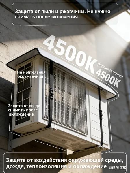 Козырёк для наружного блока кондиционера, защита от дождя, снега и солнца, 40*80 см, универсальный водоотталкивающий чехол