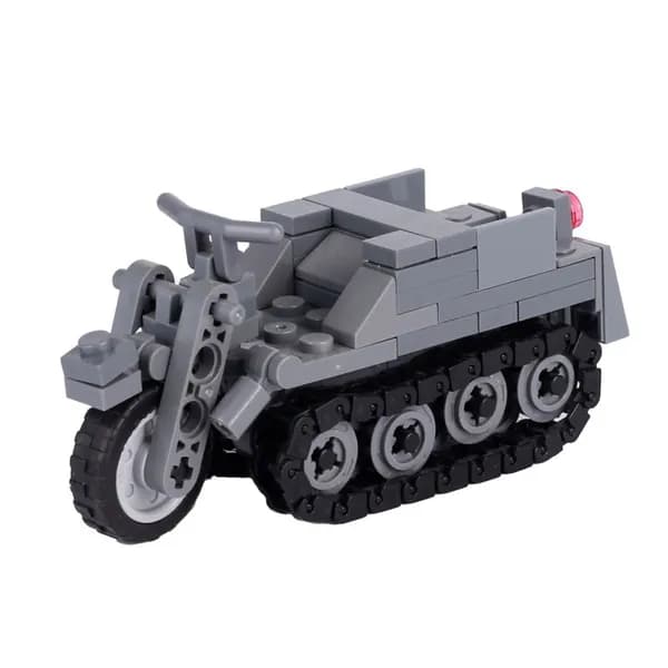 MOCSDKFZ.2 полугусеничных мотоциклетных танка со 129 строительными блоками, склеенными и изготовленными из прочного абс-пластика