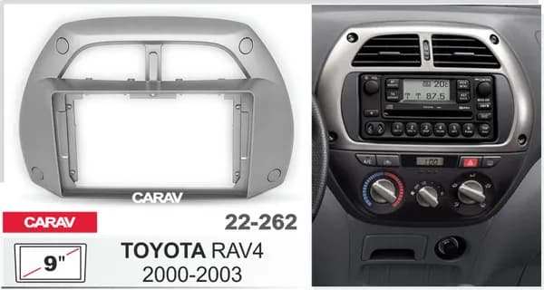 Переходная рамка 9" Android для TOYOTA RAV4 2000-2003 CARAV 22-262