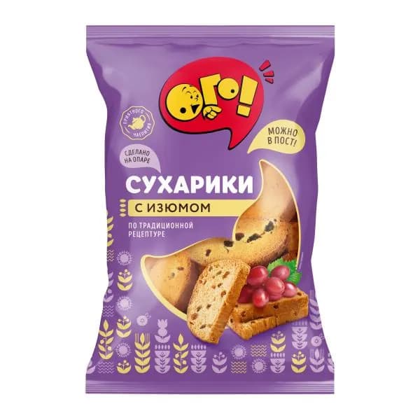 Сухарики Ого! с изюмом 250г