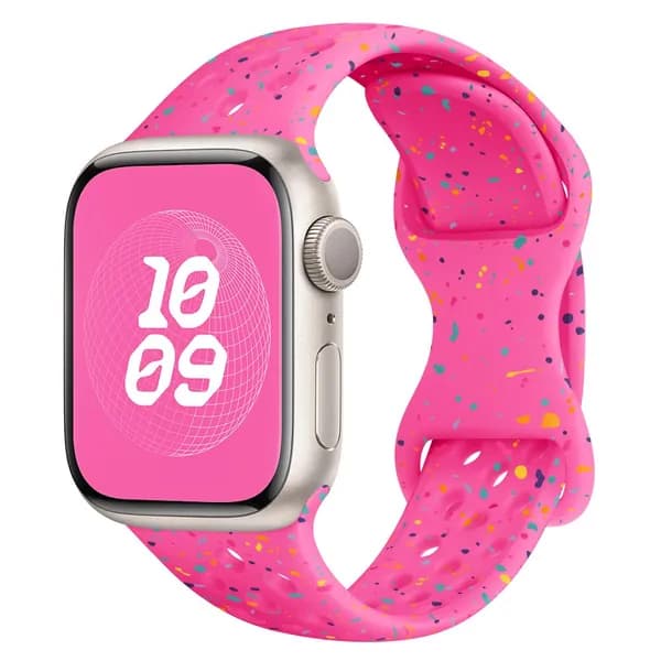 Силиконовый ремешок для Apple Watch Ultra 2 49мм 42мм 45мм 44мм 41мм, браслет с цветными частицами для iWatch Series 9 8 7 6 5 SE 4 3