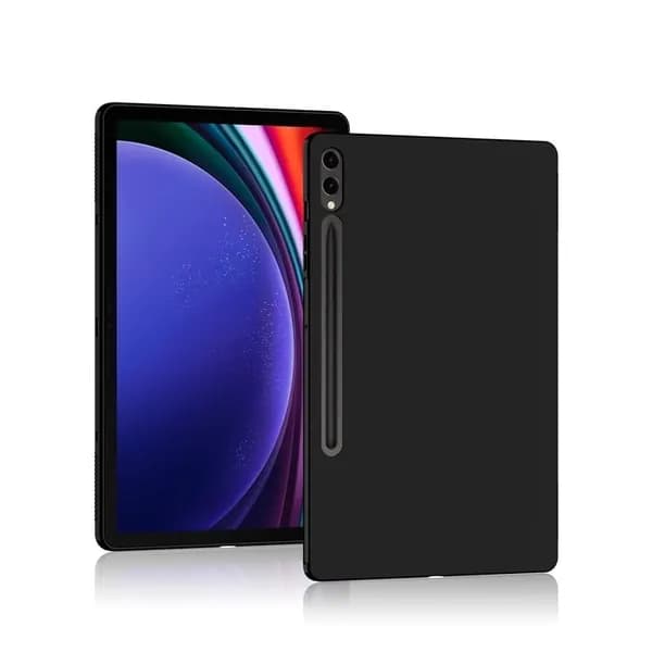 чехол для Samsung Galaxy Tab S10 Plus 12.4 дюйма SM-X820/SM-X826B, Galaxy Tab S9 Plus 12,4 дюйма SM-X810/X816B/X818U с антиударным аэроамбушюром, силиконовая мягкая ТПУ-оболочка для планшетов-Чёрный