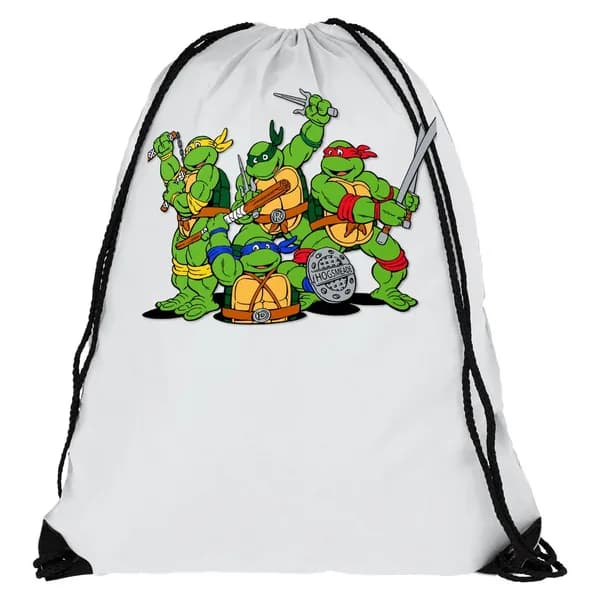 Мешок для сменной обуви черепашеи ниндзя 1996 (Черепашки, TMNT, ниндзя, Леонардо, Рафаэль, Донателло, Микеланджело, мутанты) -   1