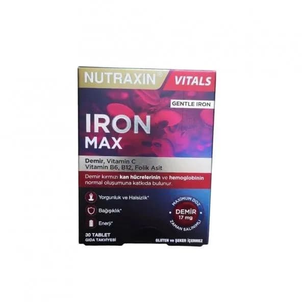 Iron Max 30 таблеток обогащающей пищи, содержащей железо, витамин С, витамин В12
