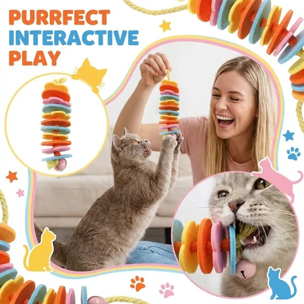 Подвесная игрушка для кошек с колокольчиком и кошачьей мятой