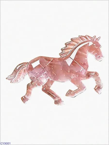 (1 шт.) Карточка с кристаллами Lucky Horse из акрила - светло-розовая