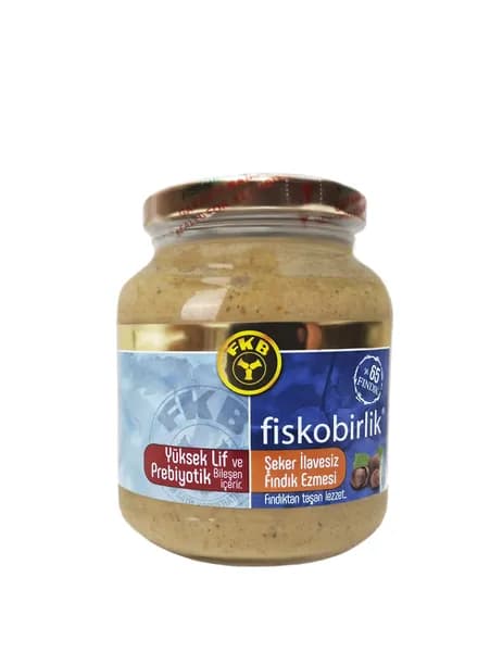 Ореховая паста без сахара из дробленного фундука, "Fiskobirlik", Findik Ezmesi, 300гр. Турция
