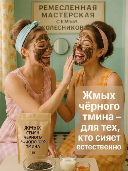 Жмых Эфиопских семян черного тмина после отжима сыродавленного масла - 1000 г
