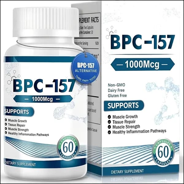 Эксклюзивные капсулы BPC157 с инновационным пептидом, 60 штук, безглютеновая формула для восстановления после тренировок и поддержки мышц