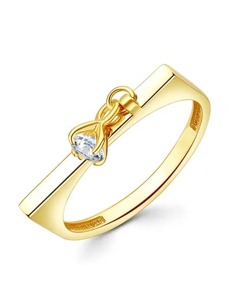 GOLDEN CITY Кольцо Серебро позолоченное 925 пробы