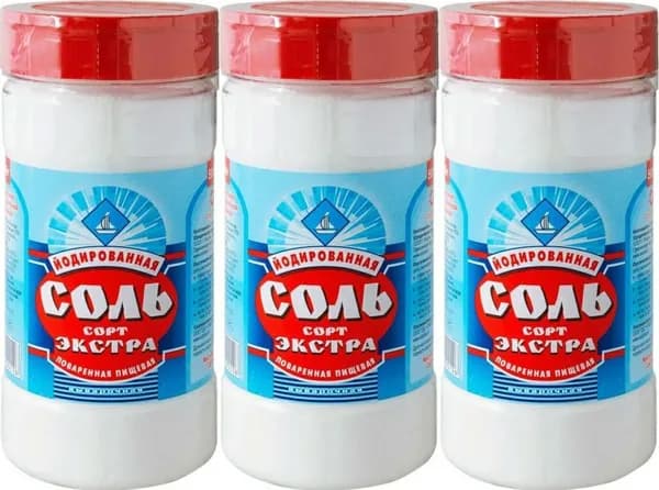 Соль Salina экстра йодированная, комплект: 3 упаковки по 500 г