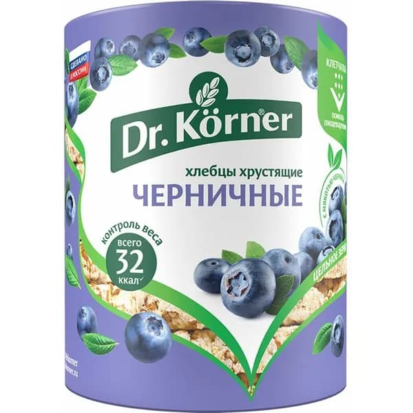 Хлебцы мультизерновые Dr.Korner Злаковый коктейль черничные 100 г