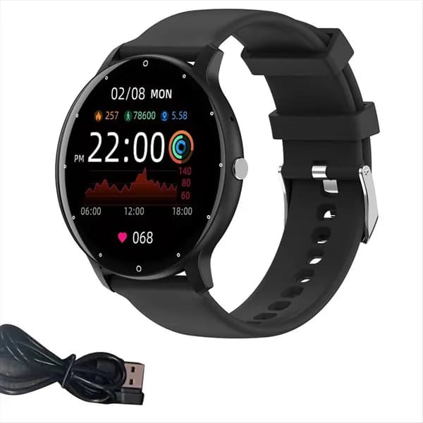 Умные часы ZL02C Pro: 1,28" экран, измерение пульса и SpO2, спортивные режимы / чёрный